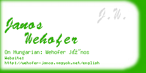 janos wehofer business card